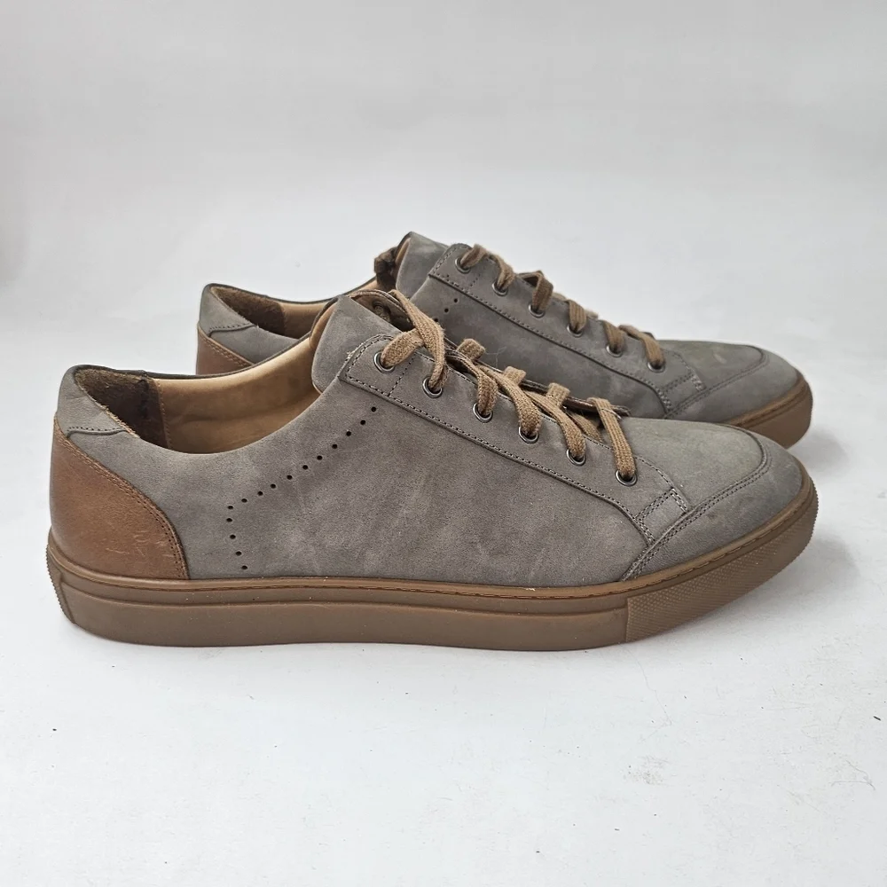 Warfield & Grand Seawall Low Top Sneaker Gray Tan Mens Size 10 Leather